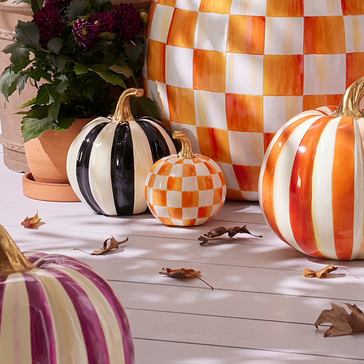 Orange Check Mini Pumpkin - Image 3
