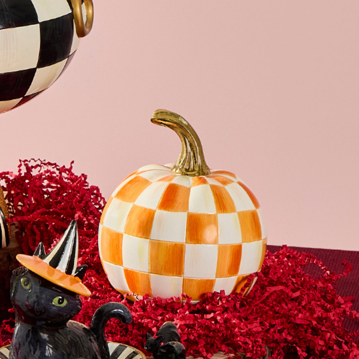 Orange Check Mini Pumpkin - Image 4