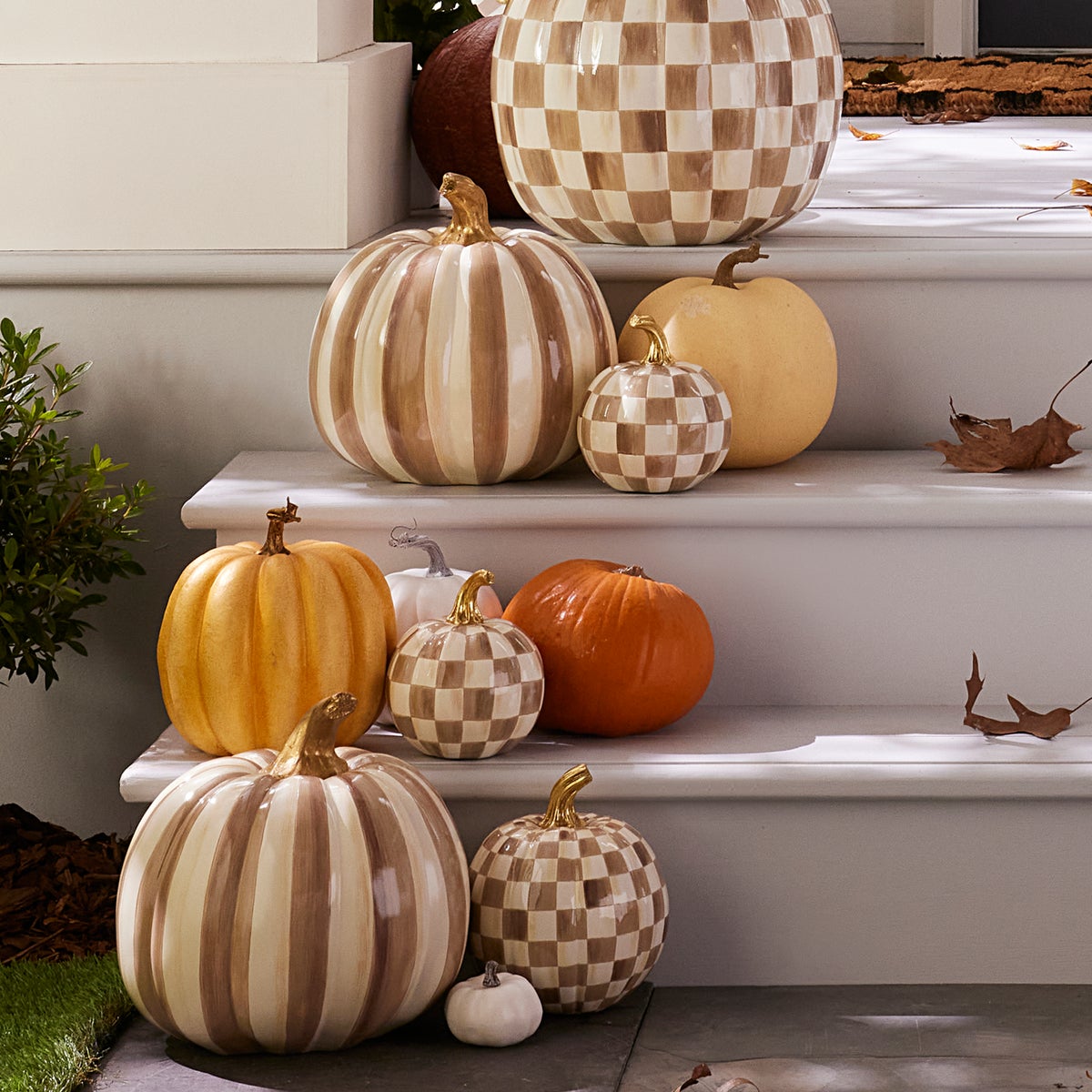Mocha Check Mini Pumpkin - Image 2