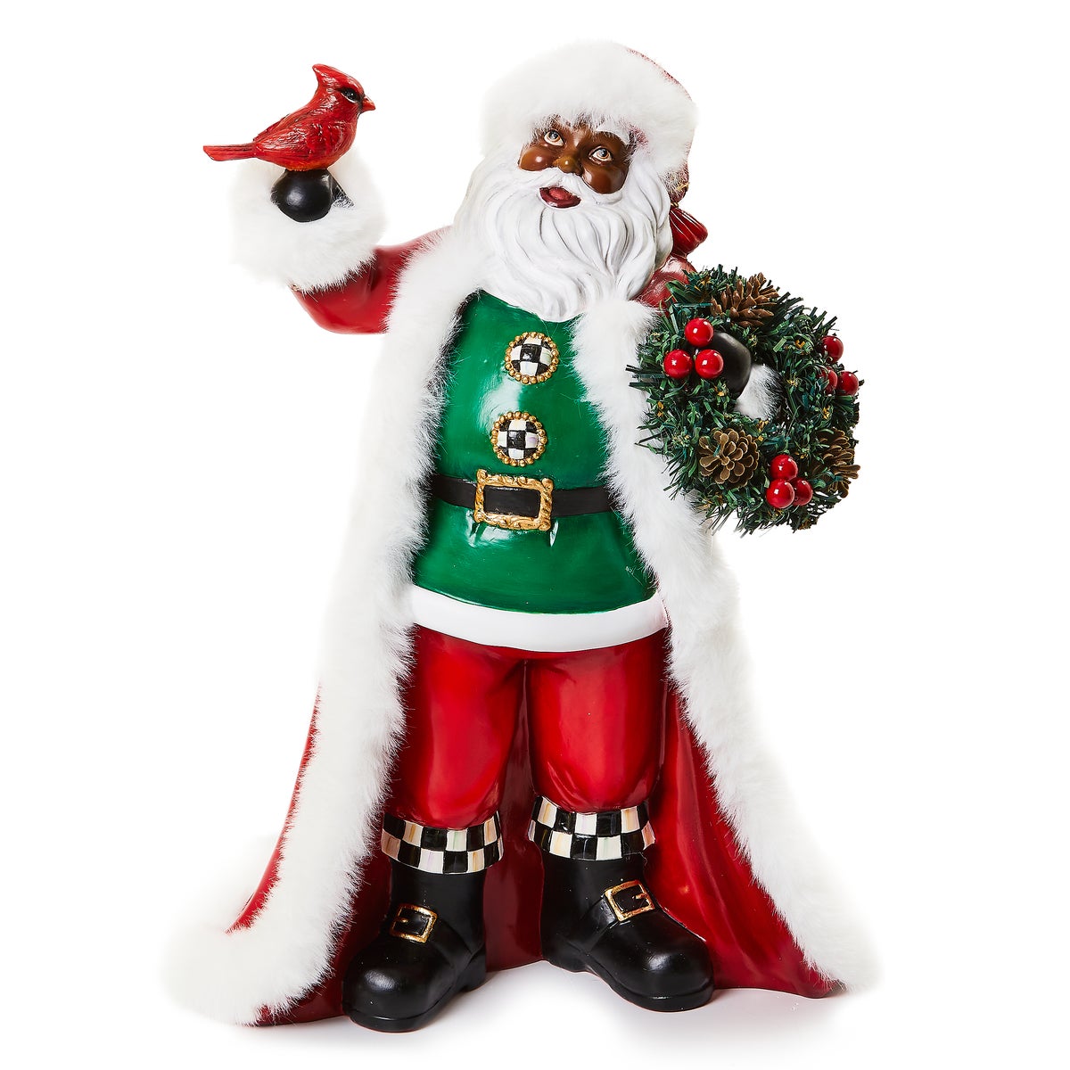 Cozy Christmas Black Santa with Cardinal