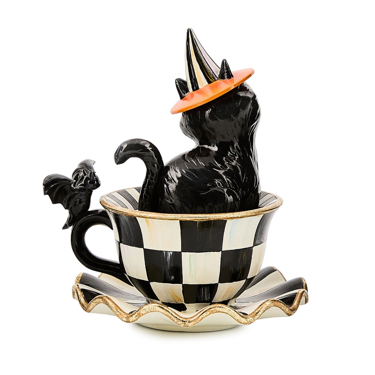 Courtly Check Teacup Cat Decor - Image 2