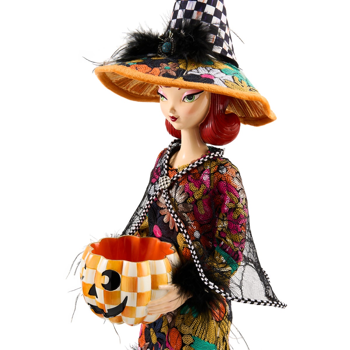 Glamoura Fabric Witch with Pumpkin - Image 5