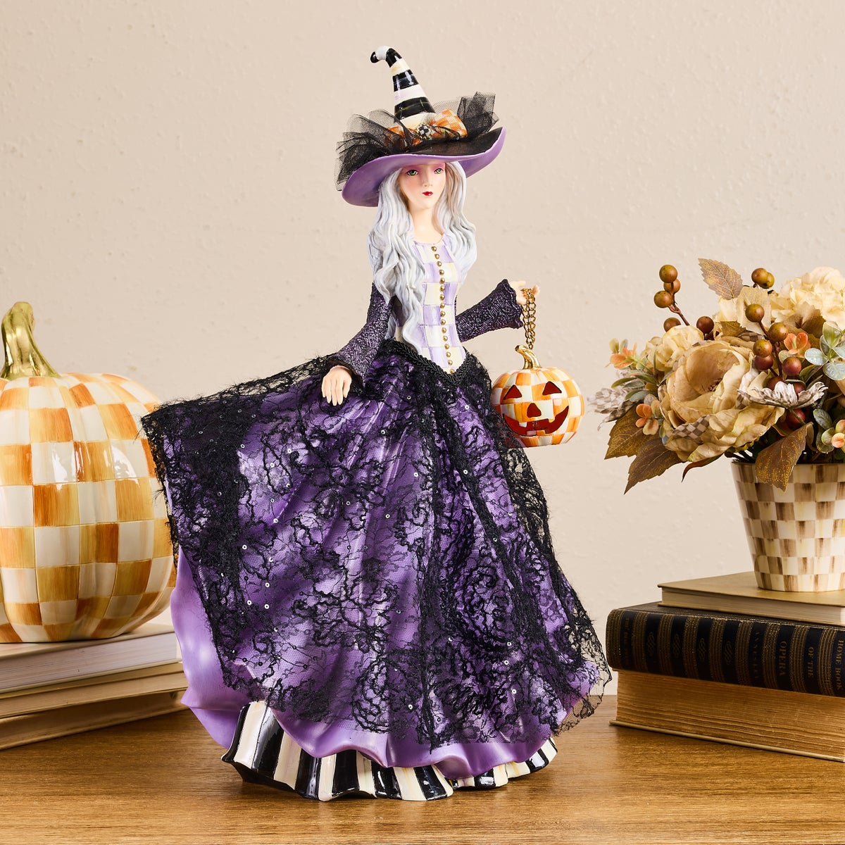The Pumpkin Belle Witch Illuminated Figurine - Image 2