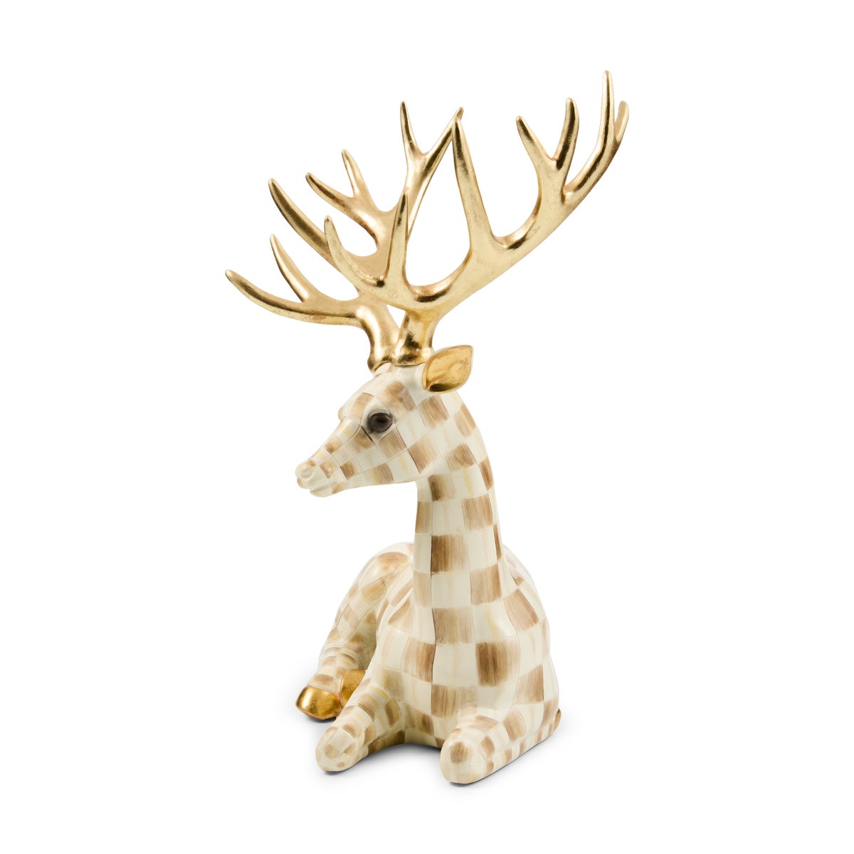 Mocha Check Resting Deer - Image 4