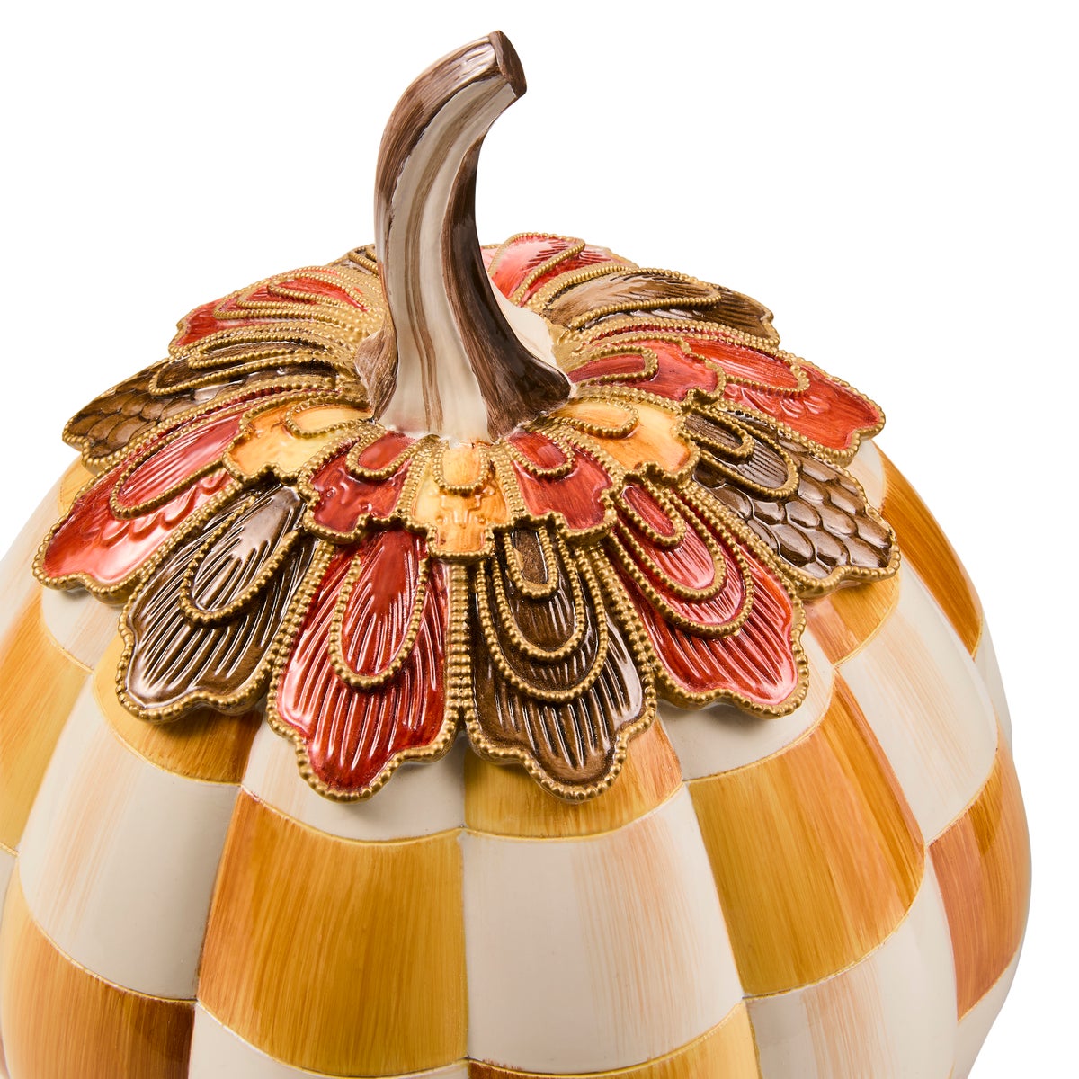 Harvest Glow Amber Check Pumpkin - Image 3