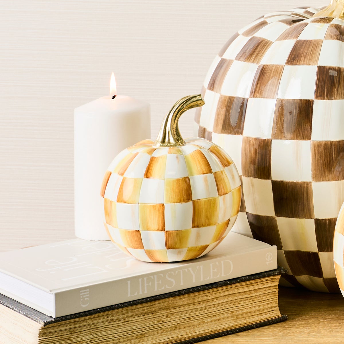 Amber Check Mini Pumpkin - Image 4