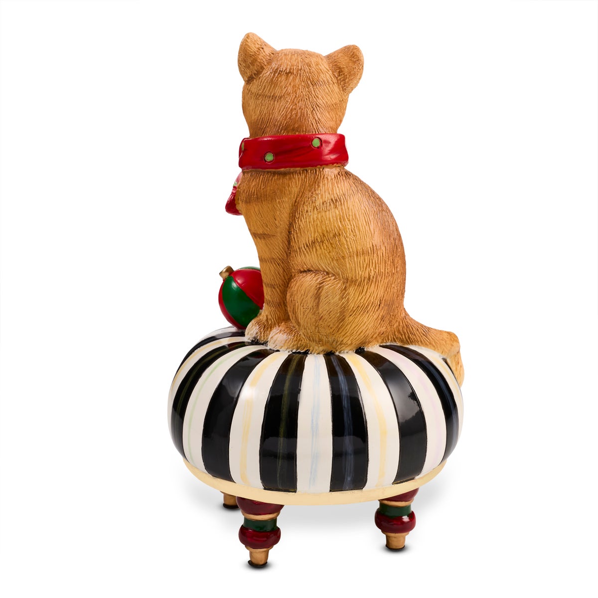 Holiday Cat on Tuffet Figurine - Image 3