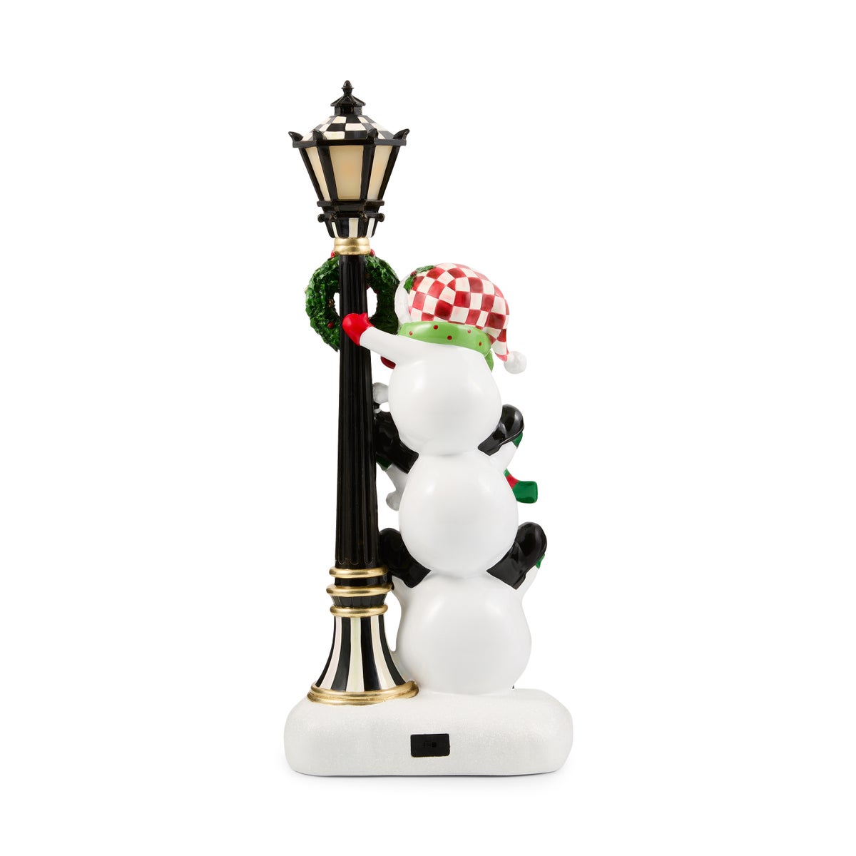 Illuminated Snowman Lamppost Figurine - Image 3