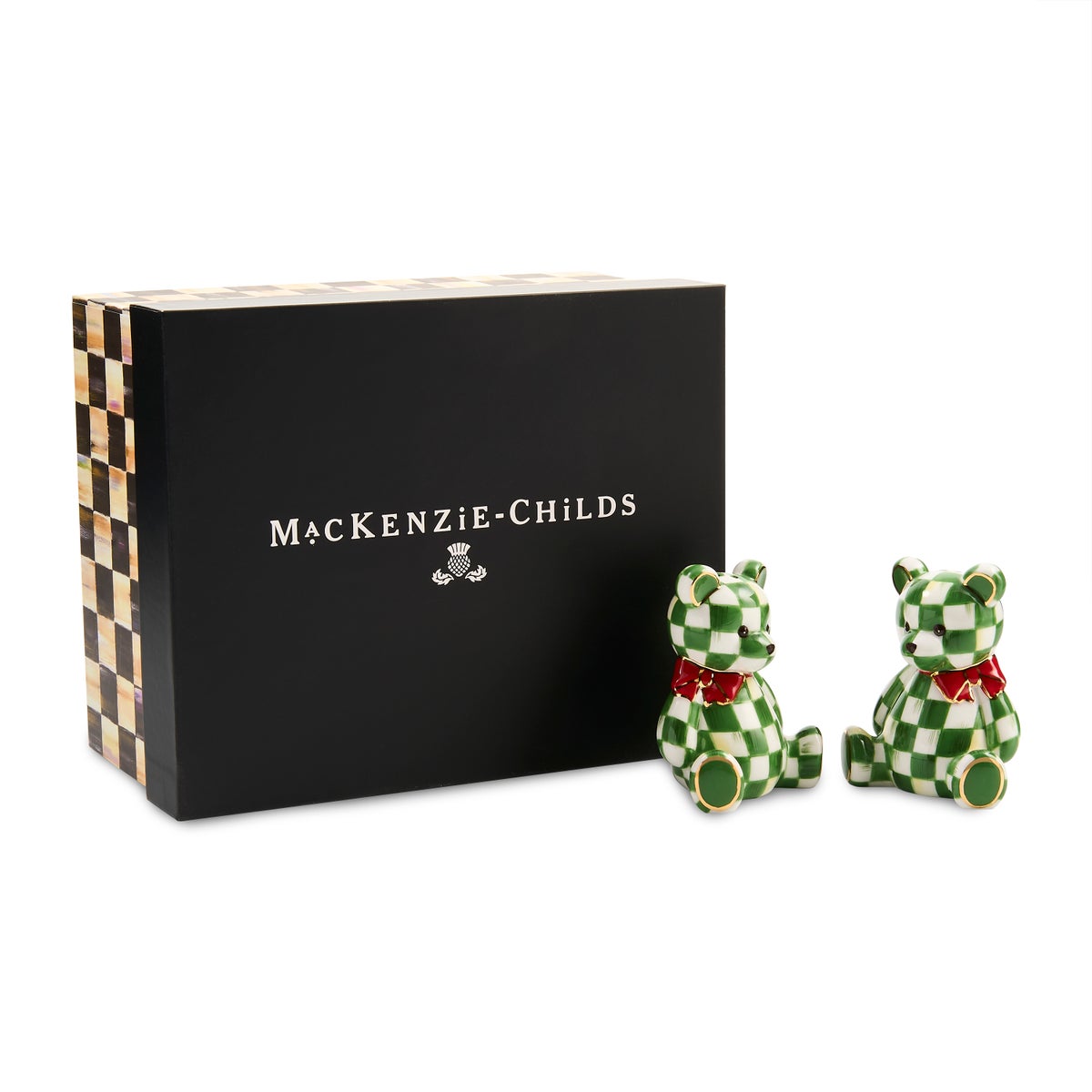 Emerald Check Holiday Bear Salt & Pepper Set - Image 5