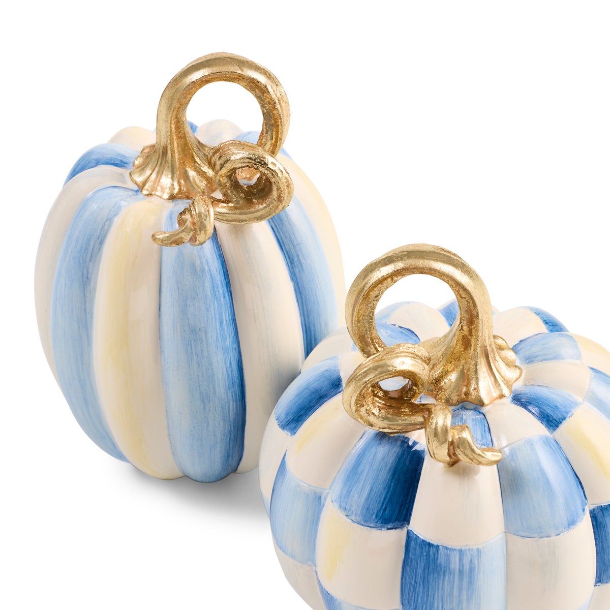 Royal Check and Stripe Petite Pumpkins, Set of 2 - Image 3