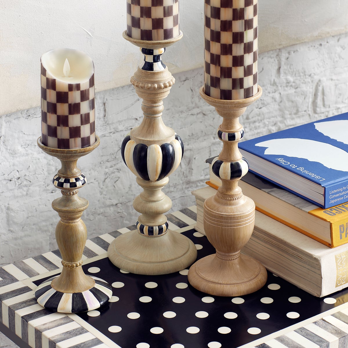 Courtly Pillar Candle Holders, Set of 3 - Image 6