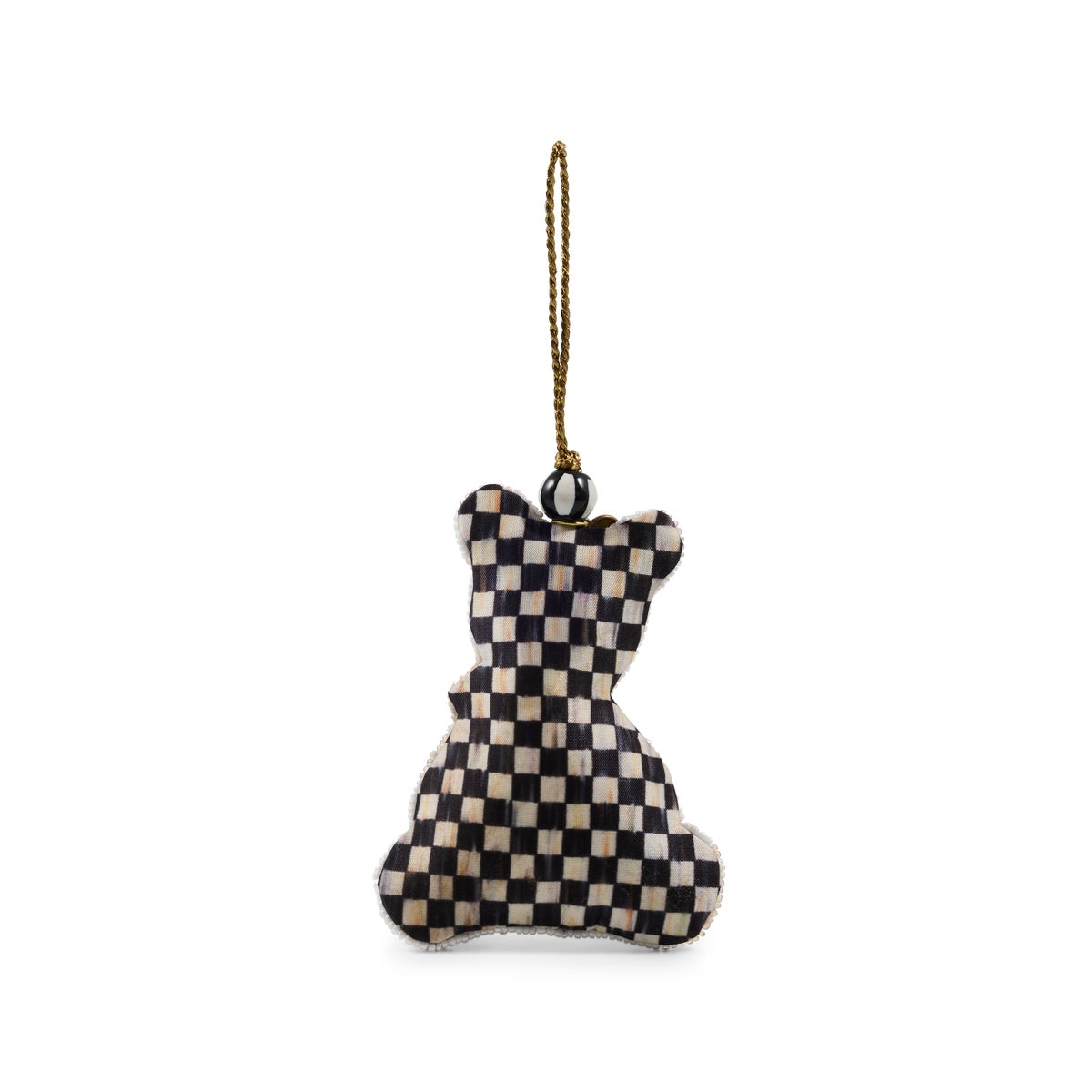 Mocha Check Bear Beaded Ornament - Image 3