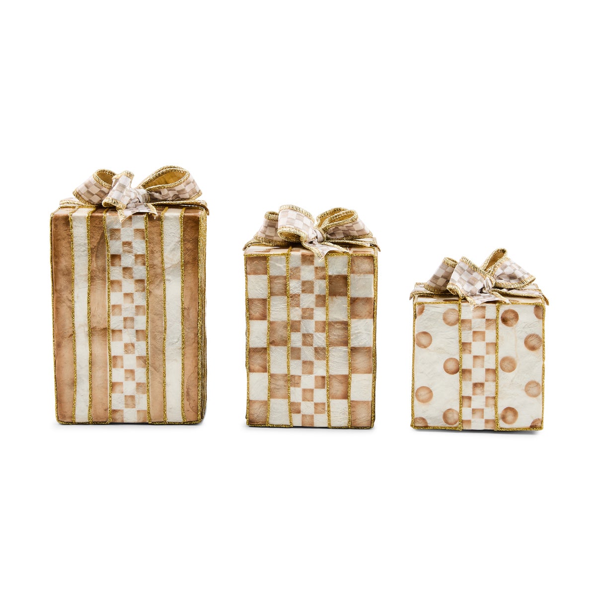 Mocha Capiz Gift Boxes, Set of 3