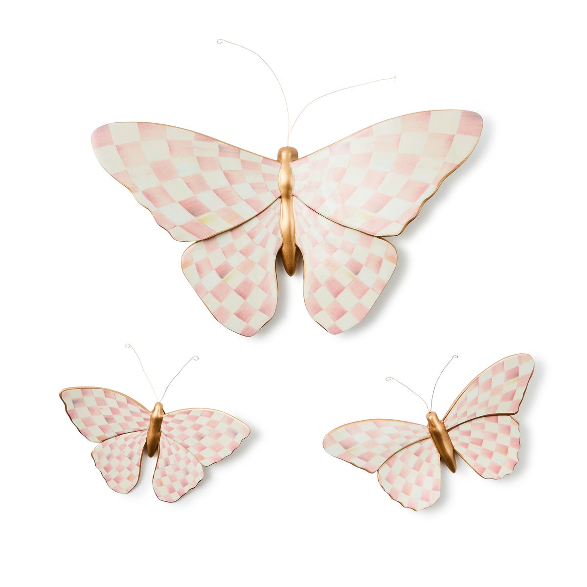 Rosy Check Wall Decor Butterfly Duo - Image 4