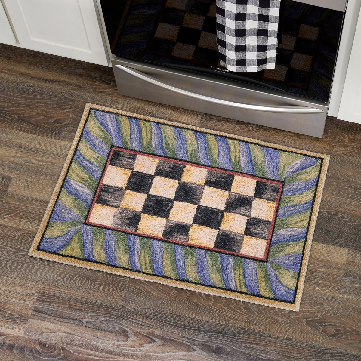 Courtly Check Purple & Green 2' x 3' Washable Rug - Image 2