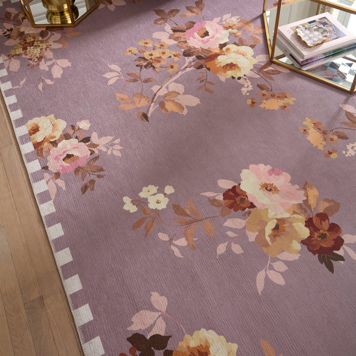 Taupe Wild Rose 8' x 10' Washable Rug - Image 5
