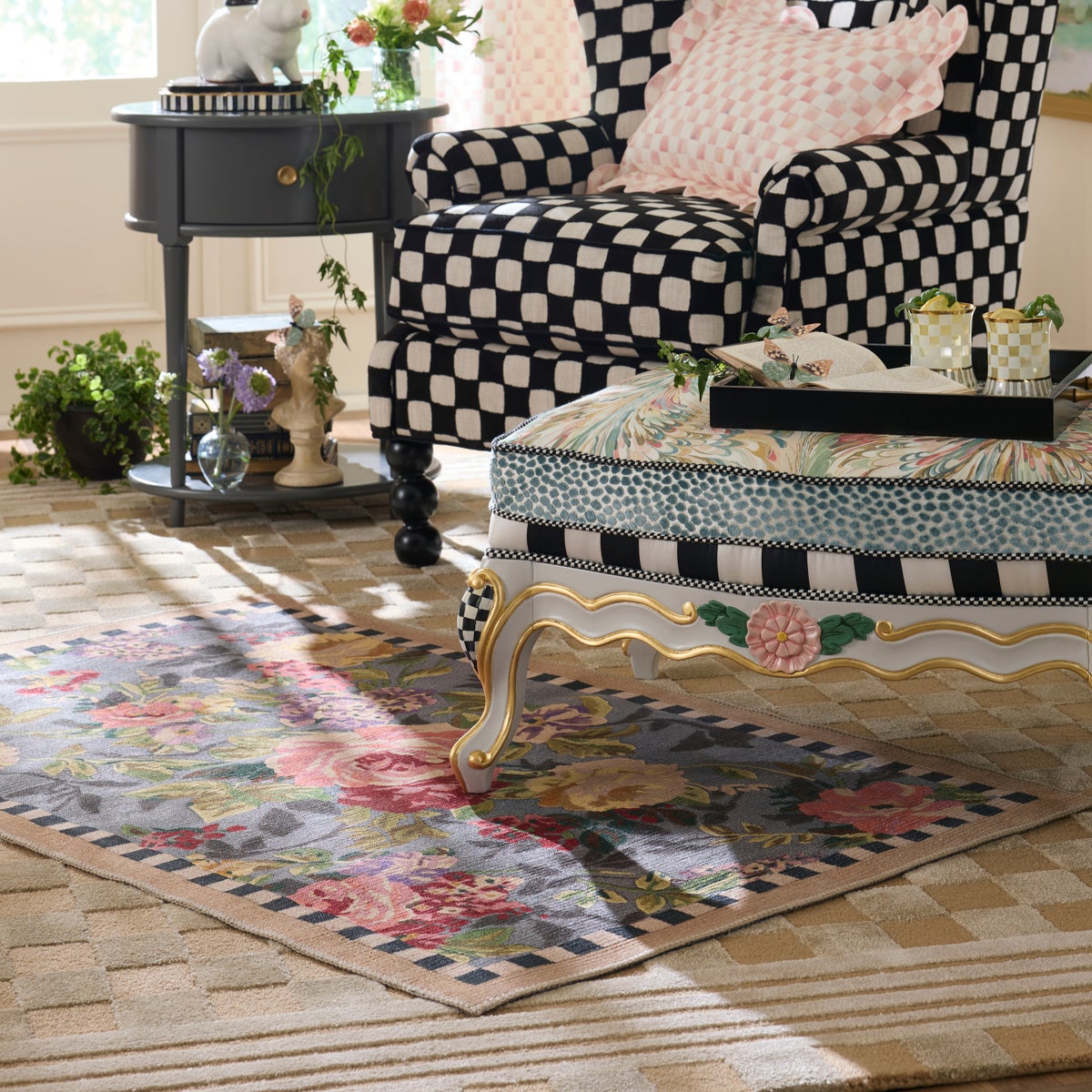 Tudor Rose 3' x 5' Washable Rug - Image 3