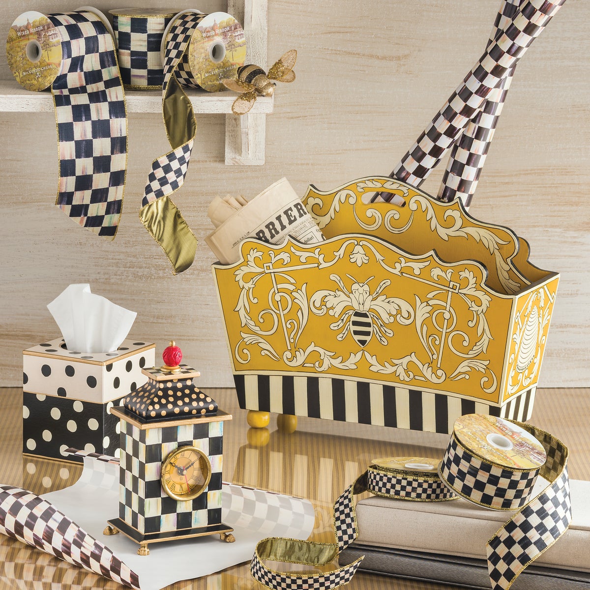 Courtly Check 4" Ribbon - Image 4