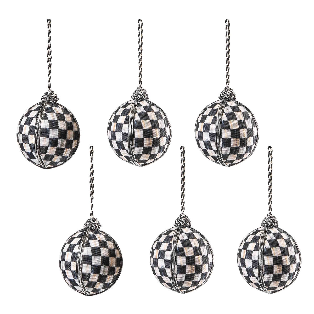 Courtly Check Medium Ball Ornaments, Set of 6