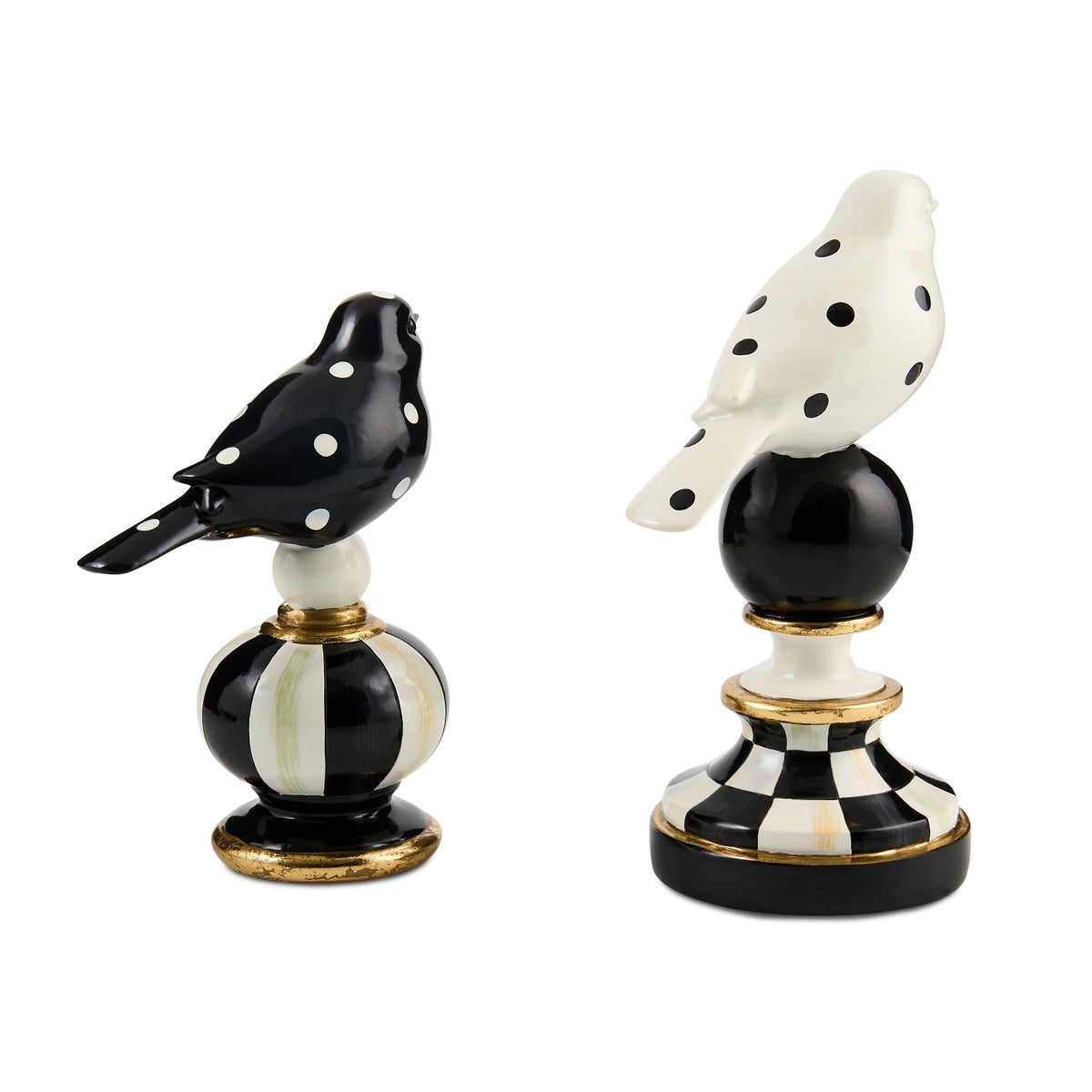 Courtly Check Bird Topiaries, Set of 2 - Image 3