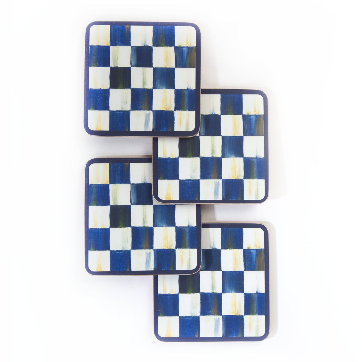 Royal Check Cork Back Coasters, Set of 4 - Image 2