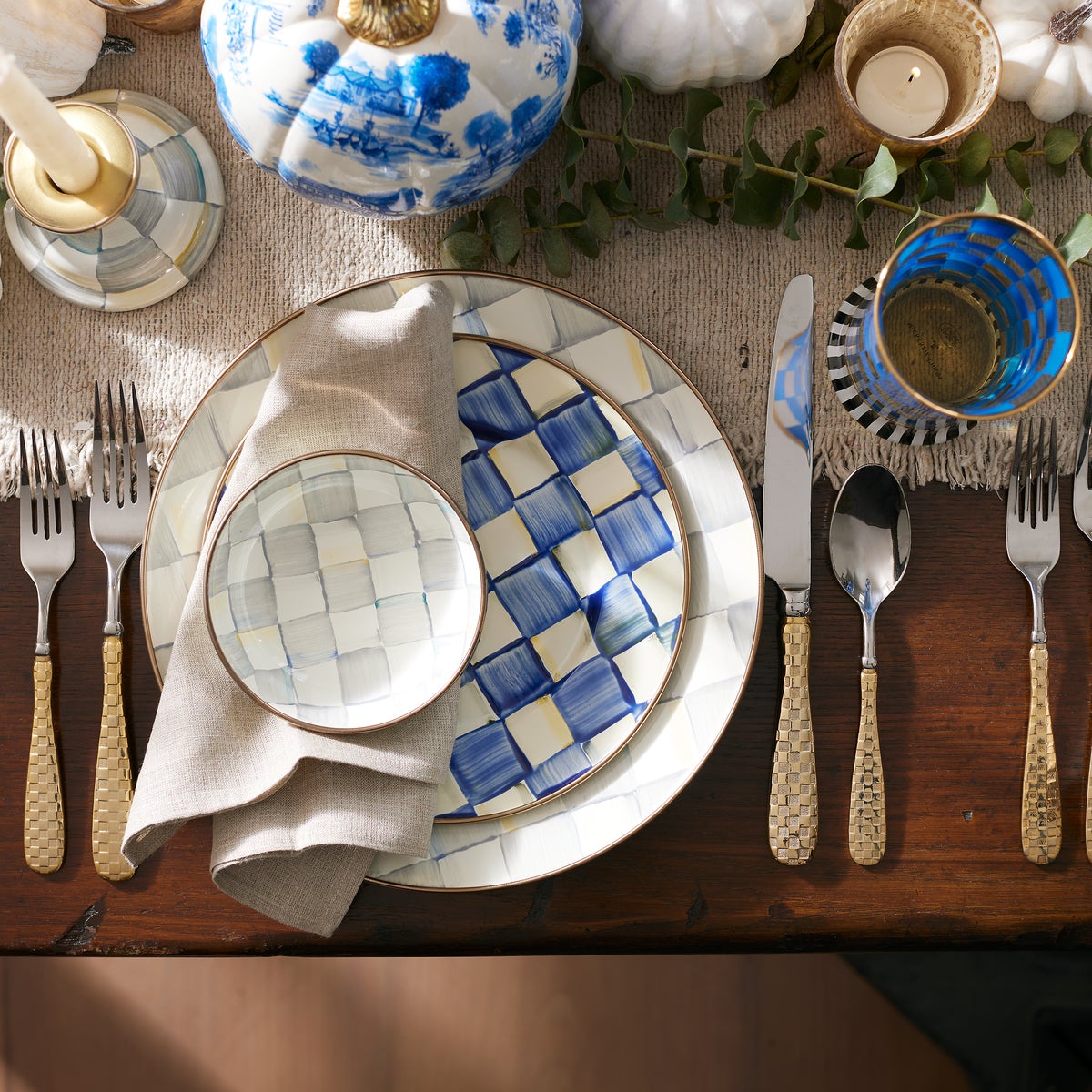 Gold Check Flatware 5-Piece Place Setting - Image 6