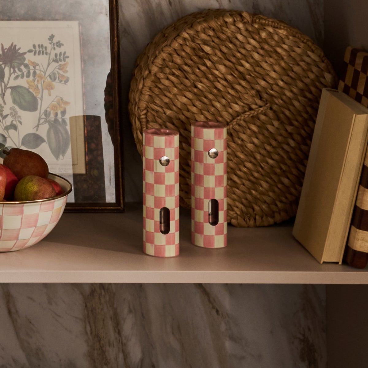 Rosy Check Electric Salt & Pepper Grinder Set - Image 2