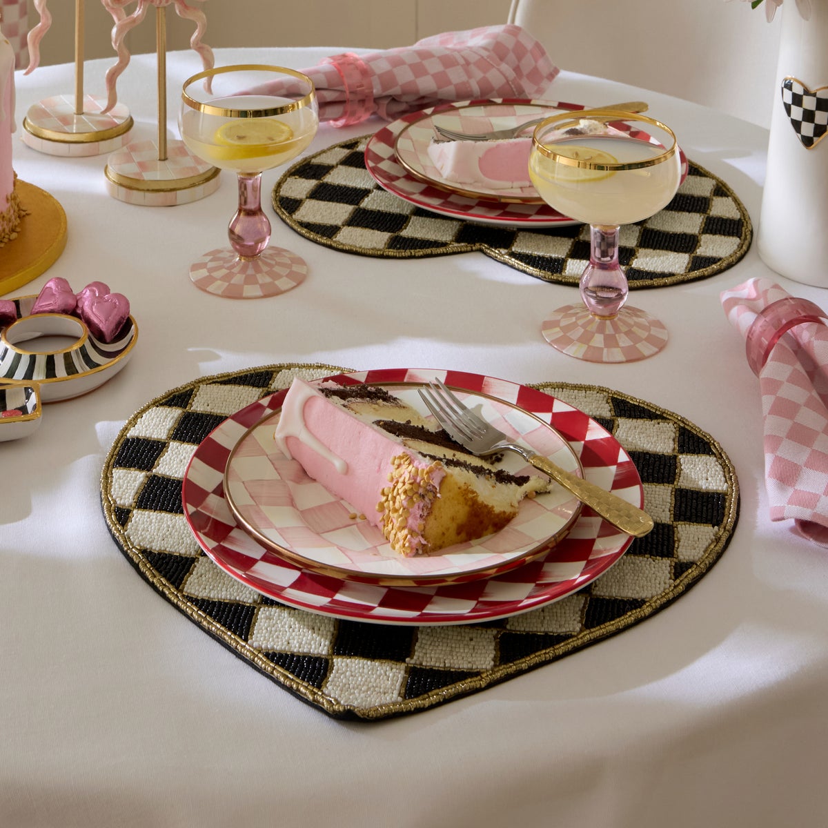 Cherry Check Dinner Plates, Set of 4 - Image 6