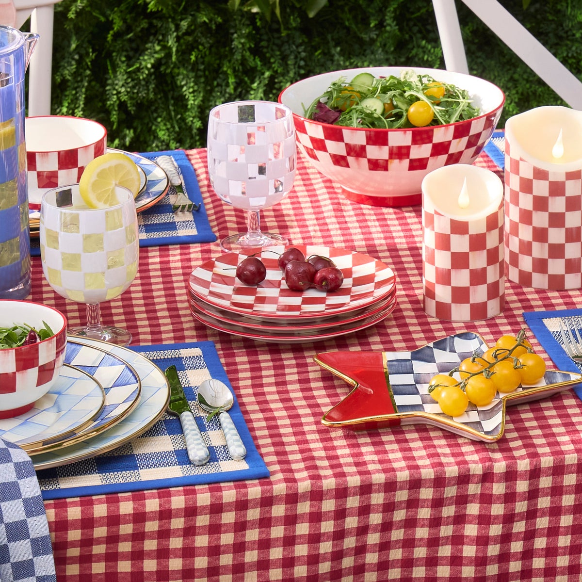 Cherry Check Salad Plates, Set of 4 - Image 6
