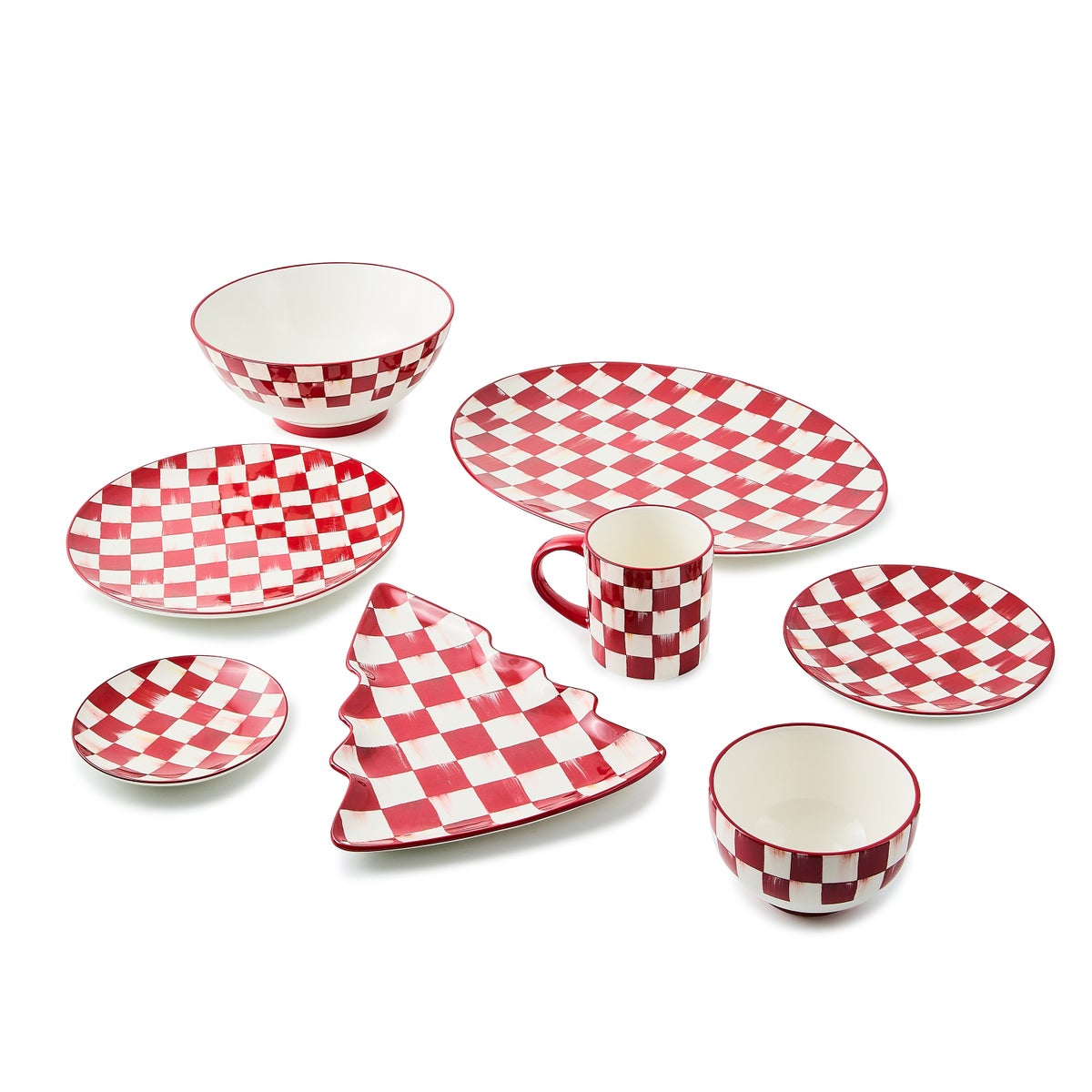 Cherry Check Appetizer Plates, Set of 4 - Image 3