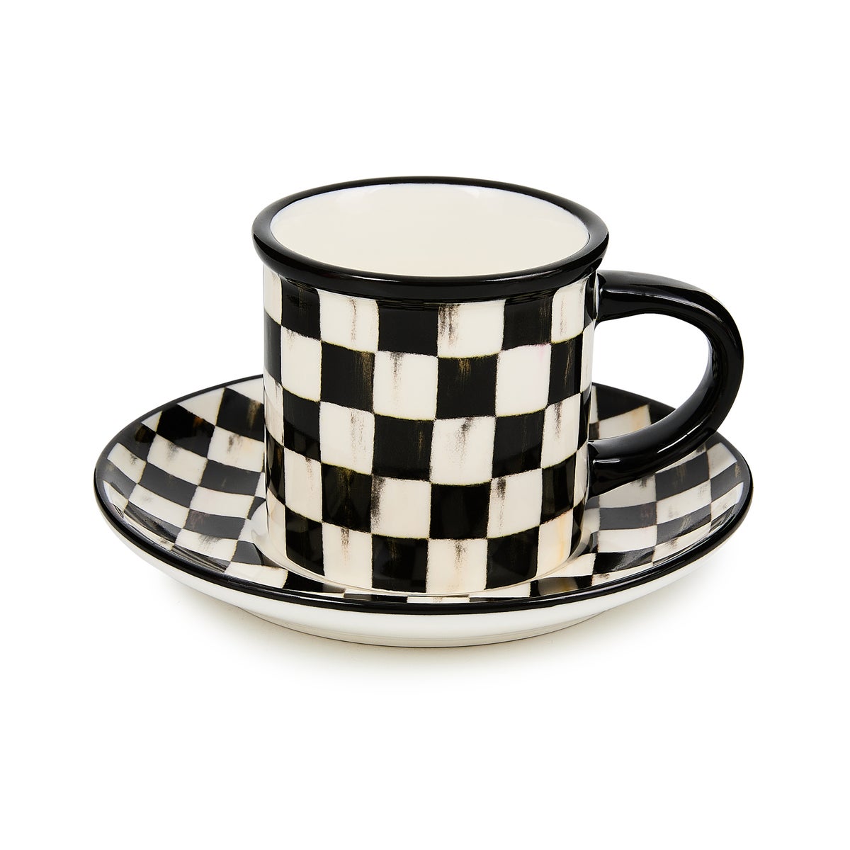 Courtly Check Espresso Cup & Saucer, Set of 2 - Image 3