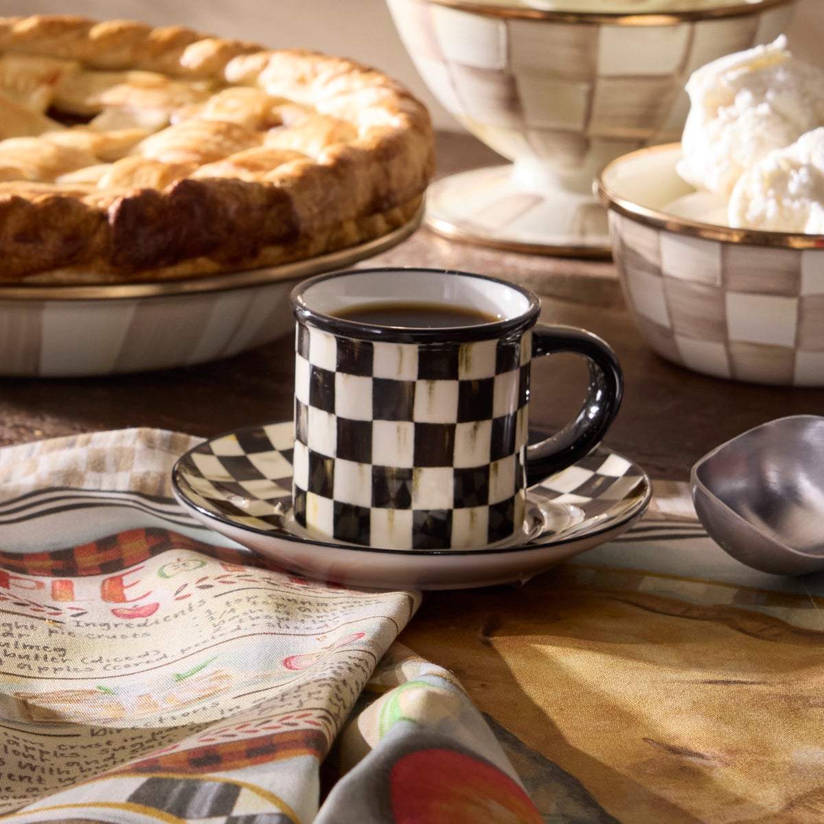 Courtly Check Espresso Cup & Saucer, Set of 2 - Image 4