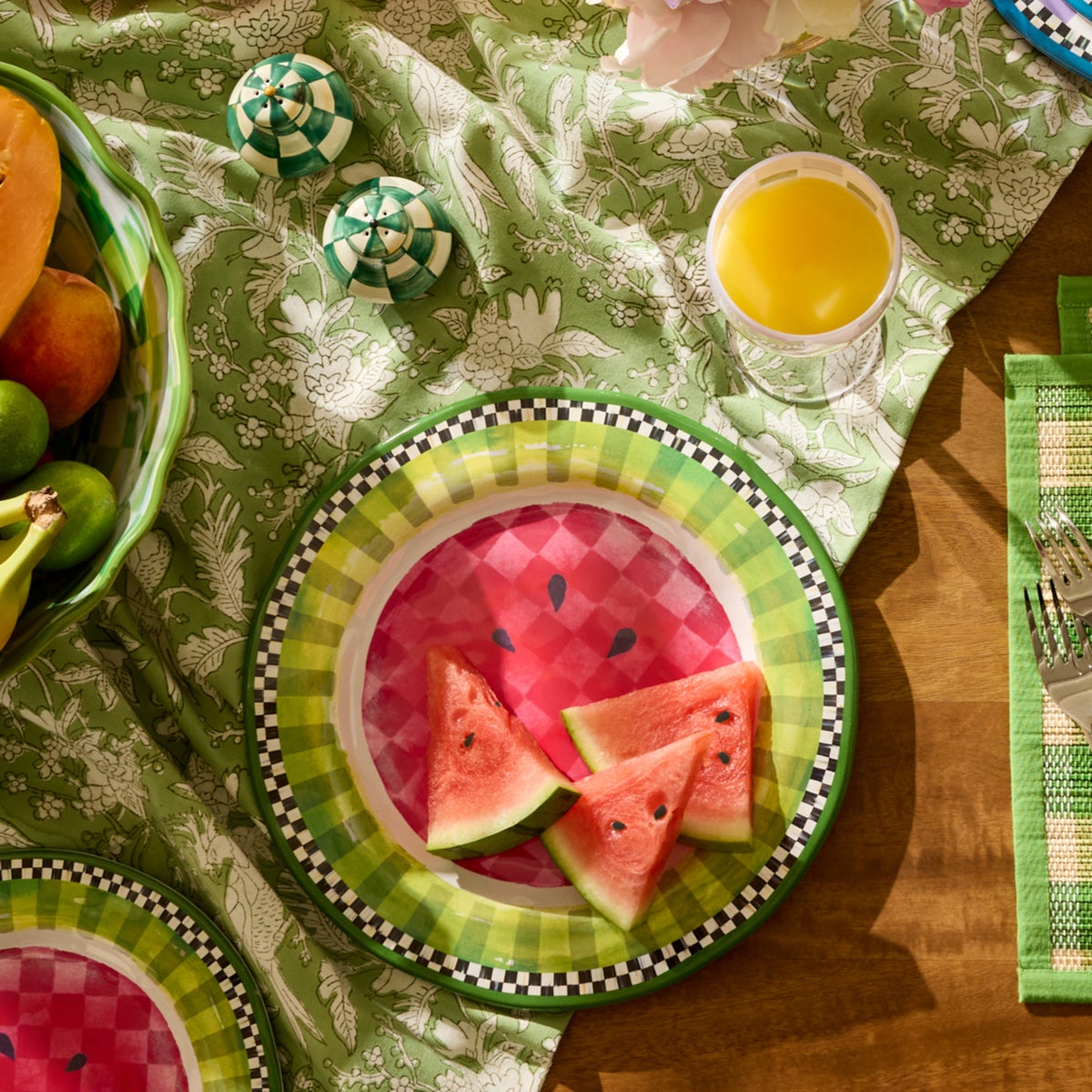 Watermelon Melamine Dinner Plates, Set of 4 - Image 5