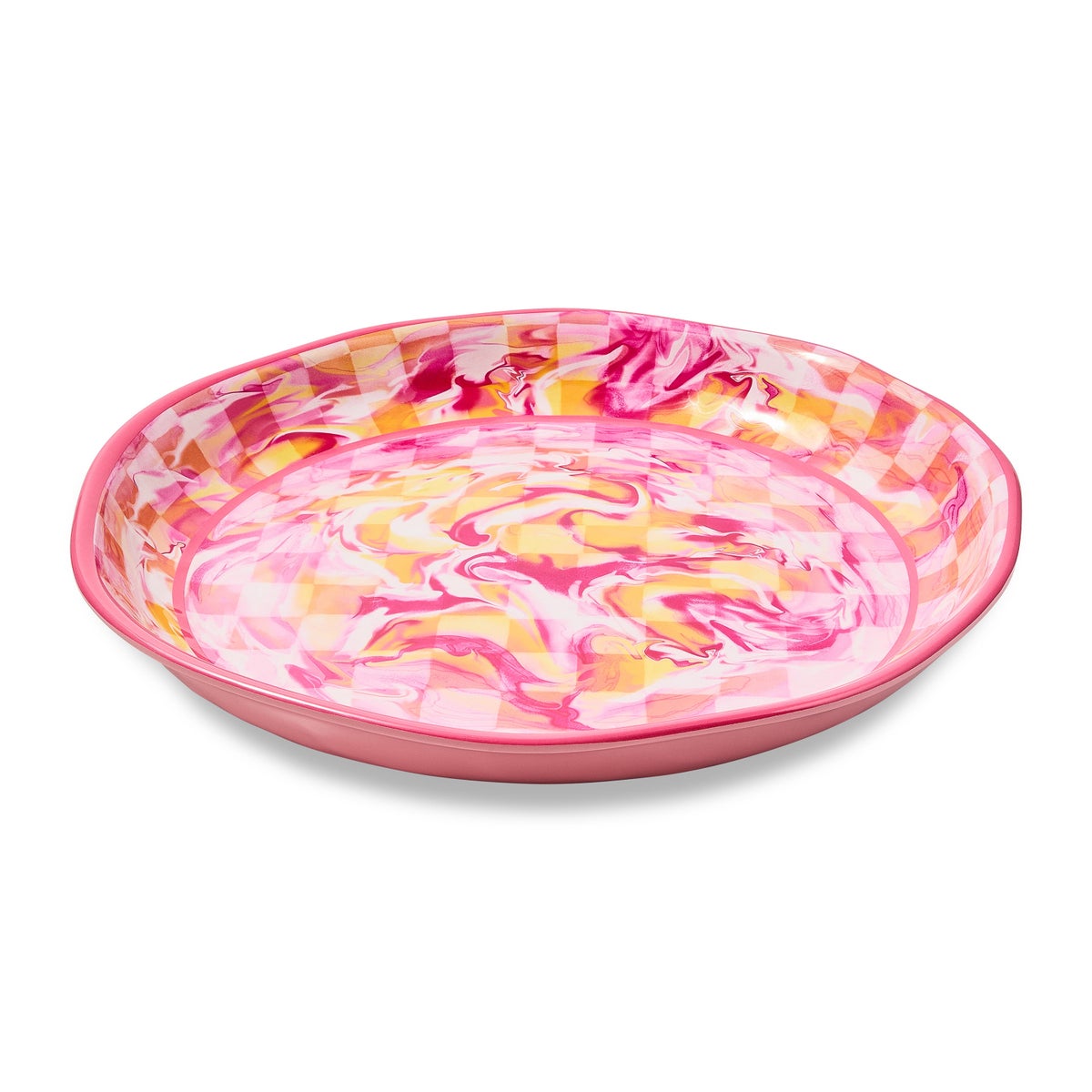 Pink Marble Check Melamine Large Platter - Image 4