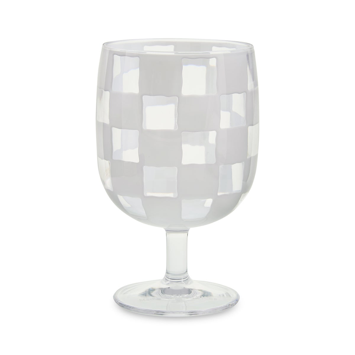 White Check Acrylic Water Goblets, Set of 4 - Image 3