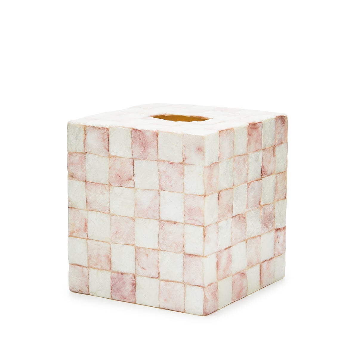 Rosy Check Capiz Boutique Tissue Box Cover - Image 3