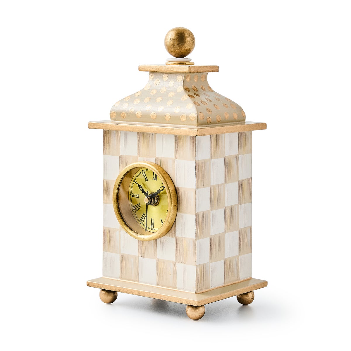 Mocha Check Desk Clock - Image 3