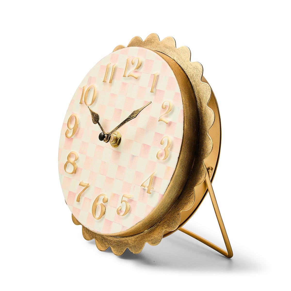 Rosy Check Scalloped Desk Clock - Image 3