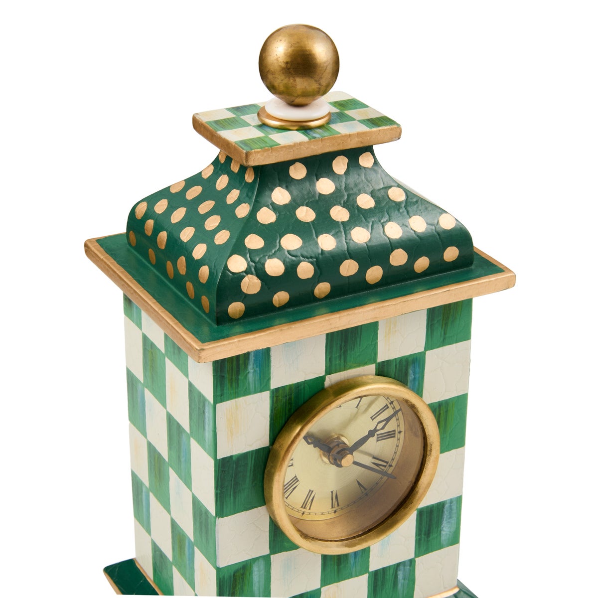 Emerald Check Desk Clock - Image 4