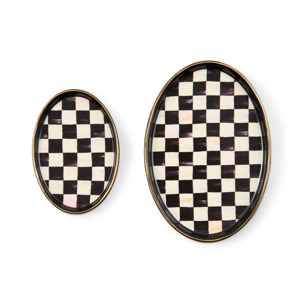 Courtly Check Oval Trinket Dishes, Set of 2