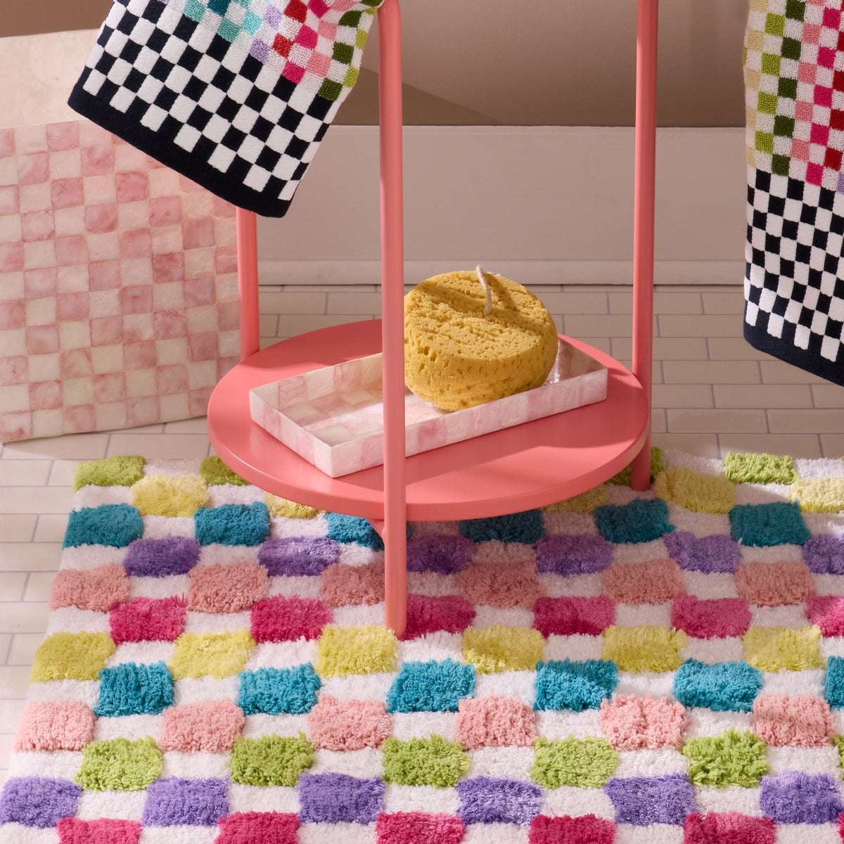 Rosy Check Capiz Vanity Tray - Image 2