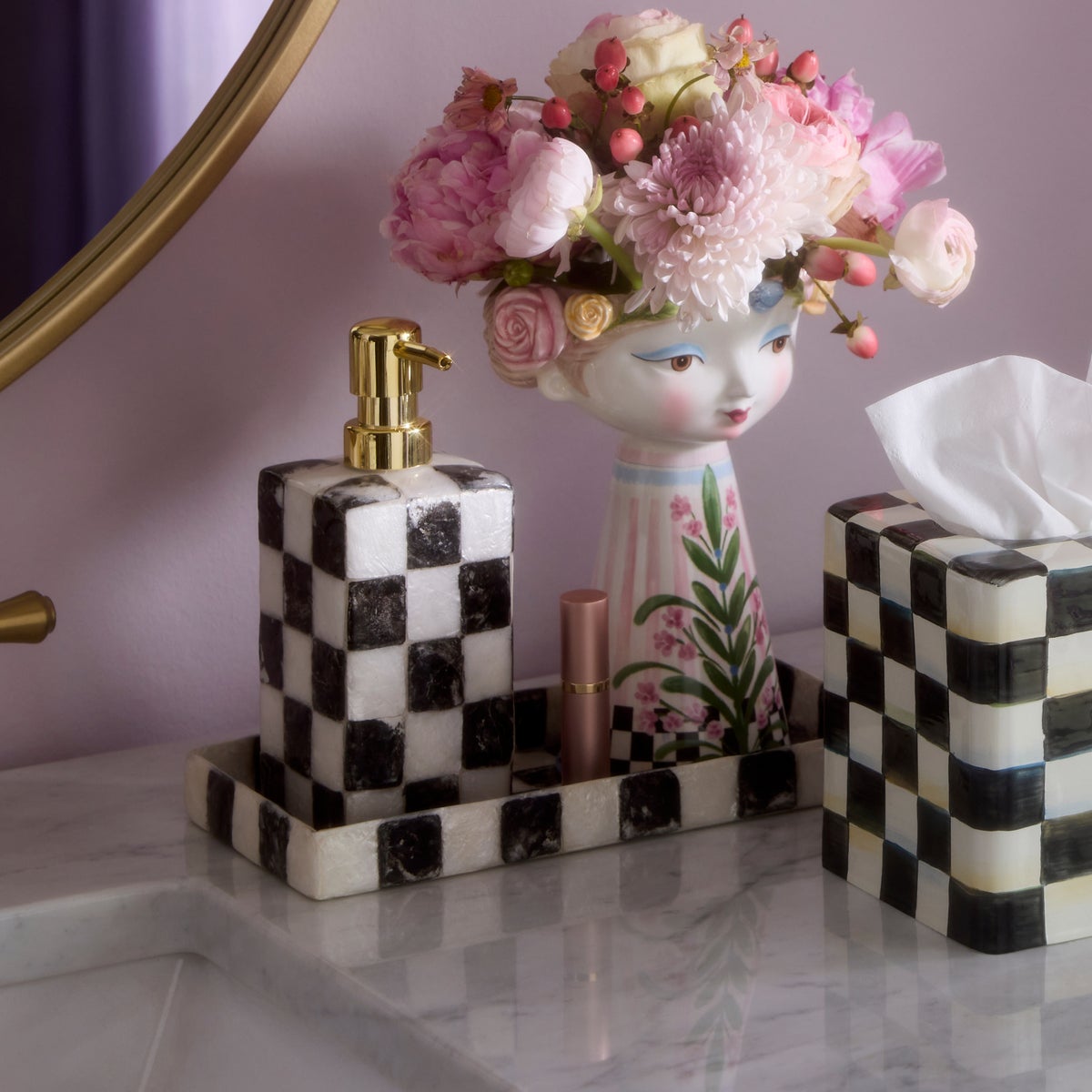 Courtly Check Capiz Vanity Tray - Image 4