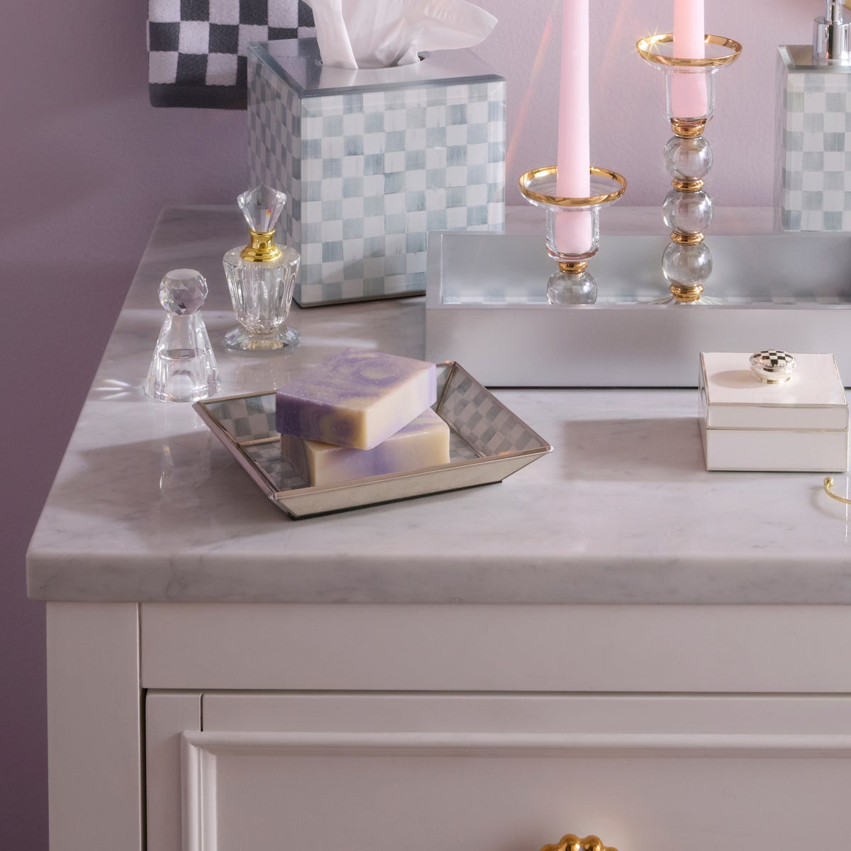 Sterling Check Small Glass Tray - Image 3