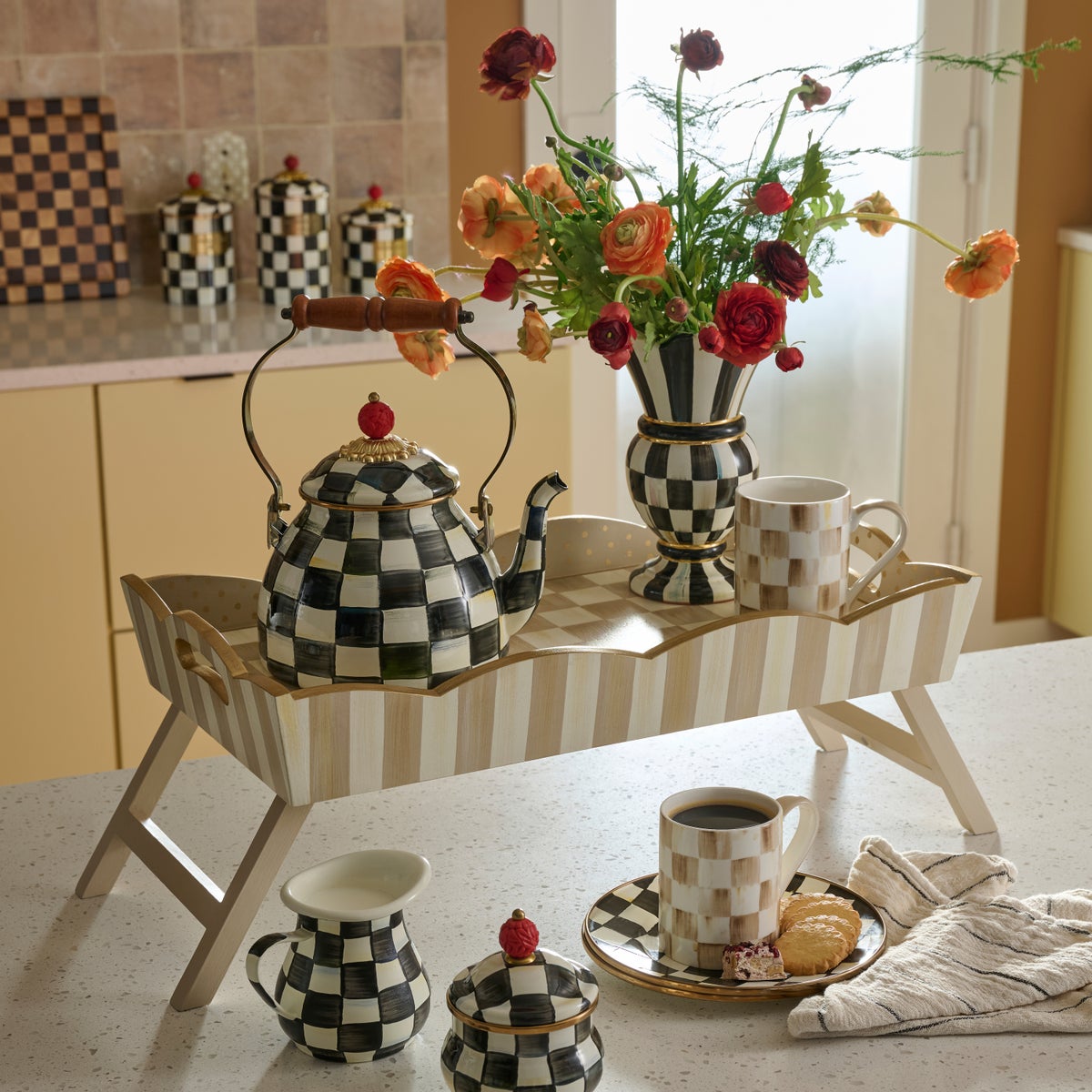Mocha Check Breakfast Tray - Image 6