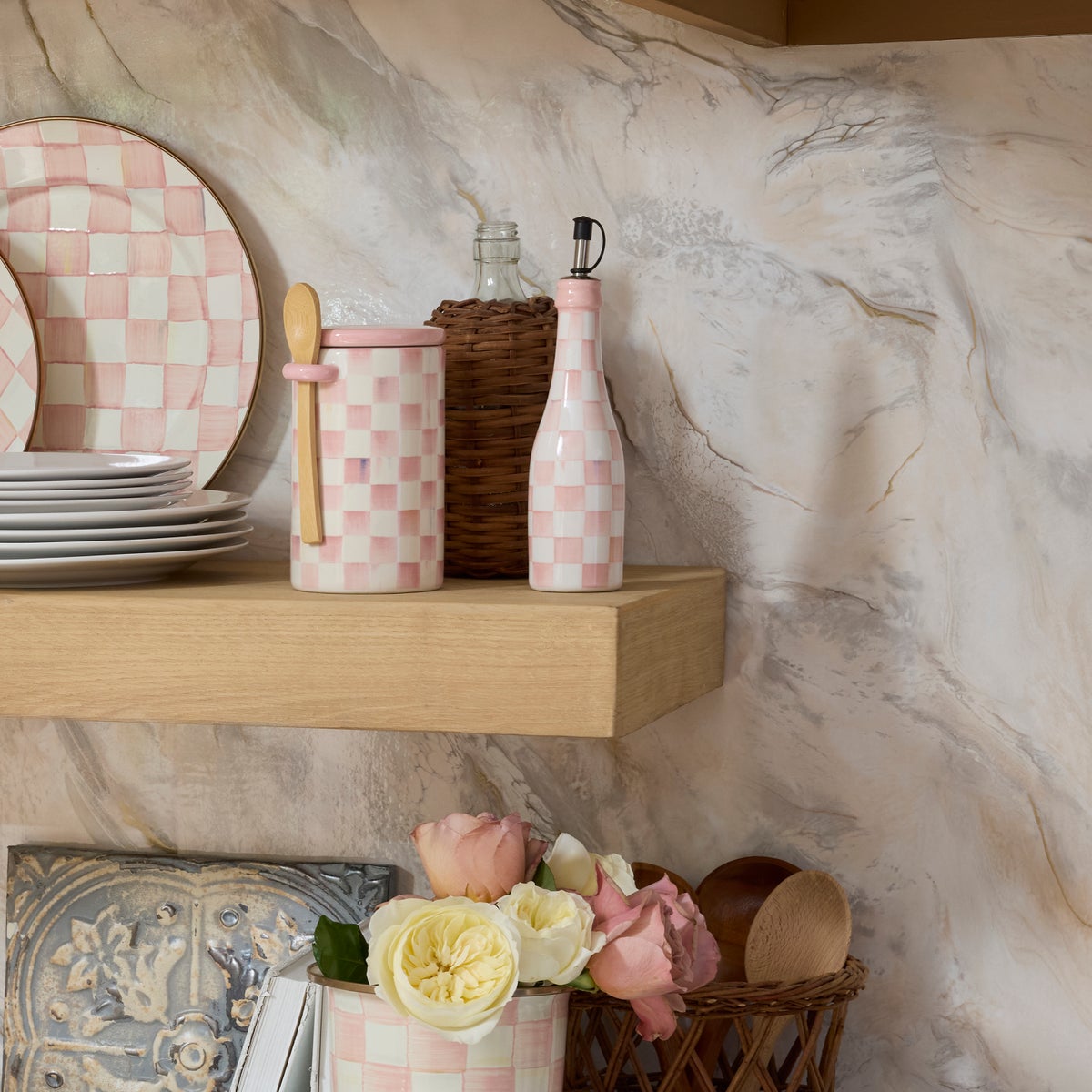 Rosy Check Farmhouse Oil Cruet - Image 2