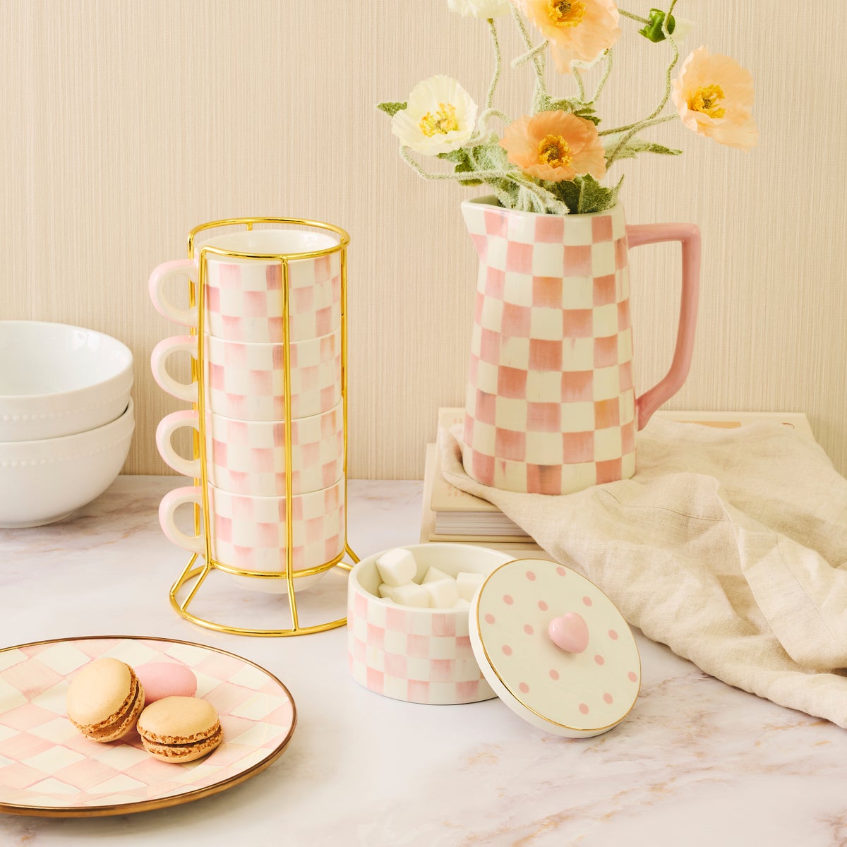 Rosy Check Farmhouse Pitcher - Image 2