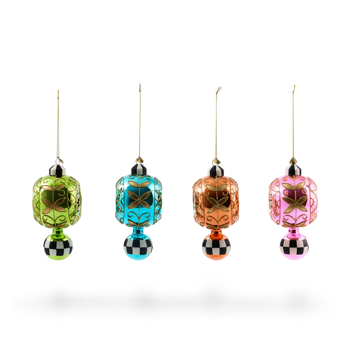 Confetti Reflector Glass Ornaments, Set of 4 - Image 4