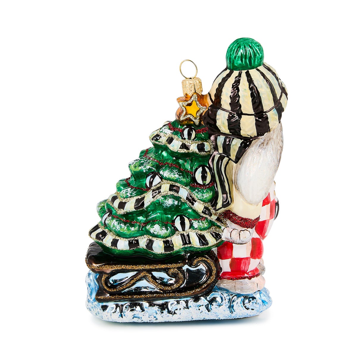 Check It Out Christmas Hare Glass Ornament - Image 2