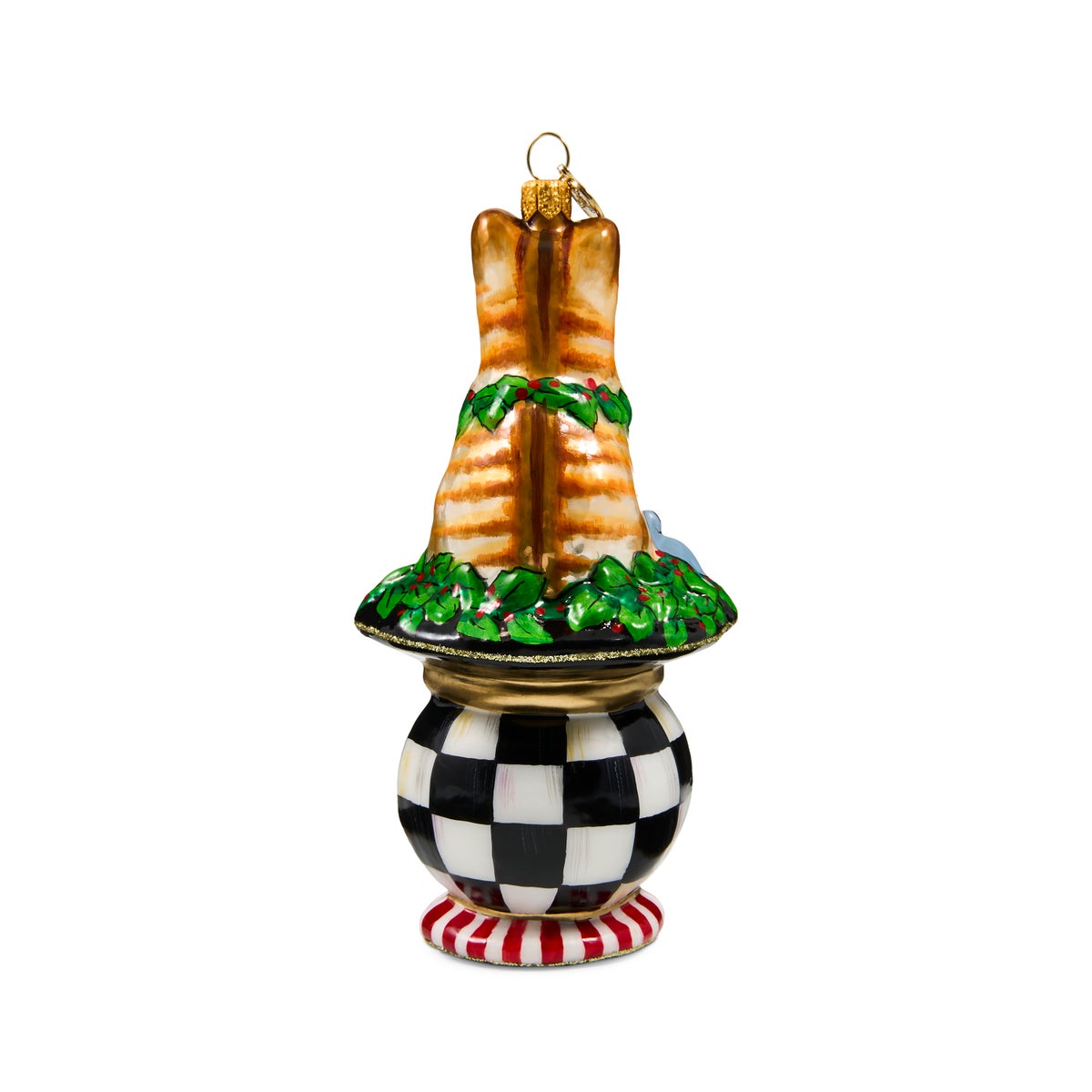 Cat on Tuffet Glass Ornament - Image 4