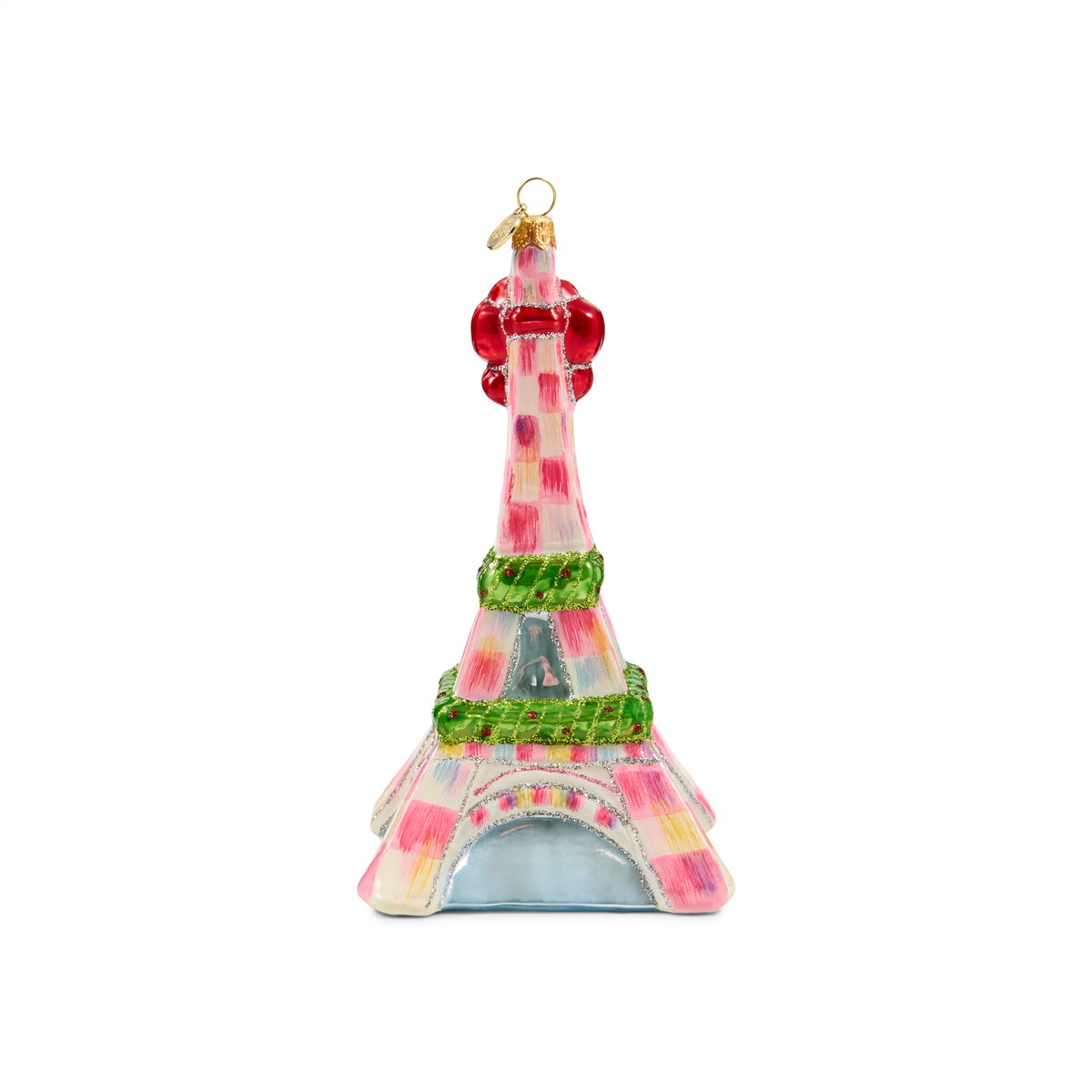 Ruby Red Eiffel Tower Glass Ornament - Image 4